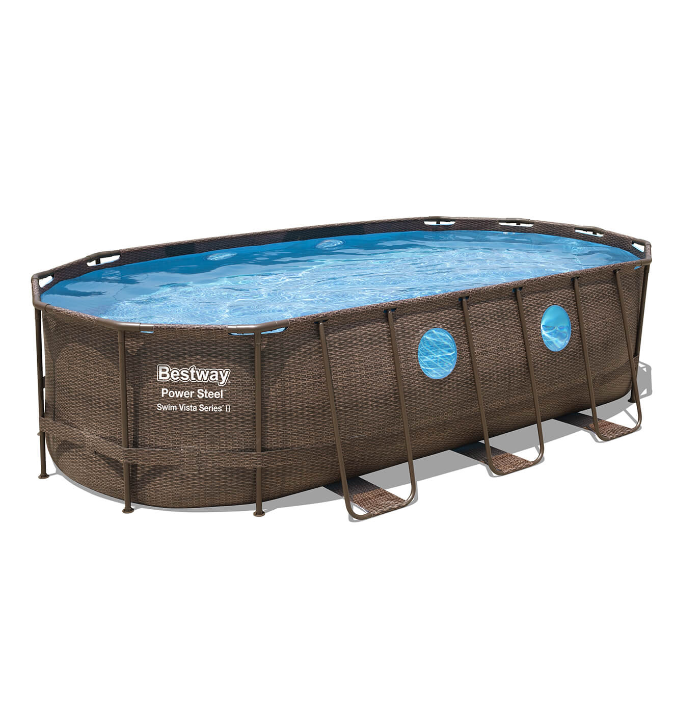 PISCINE BESTWAY POWER STEEL SWIM VISTA OVALE 5,49X2,74X1,22 TRESSEE
