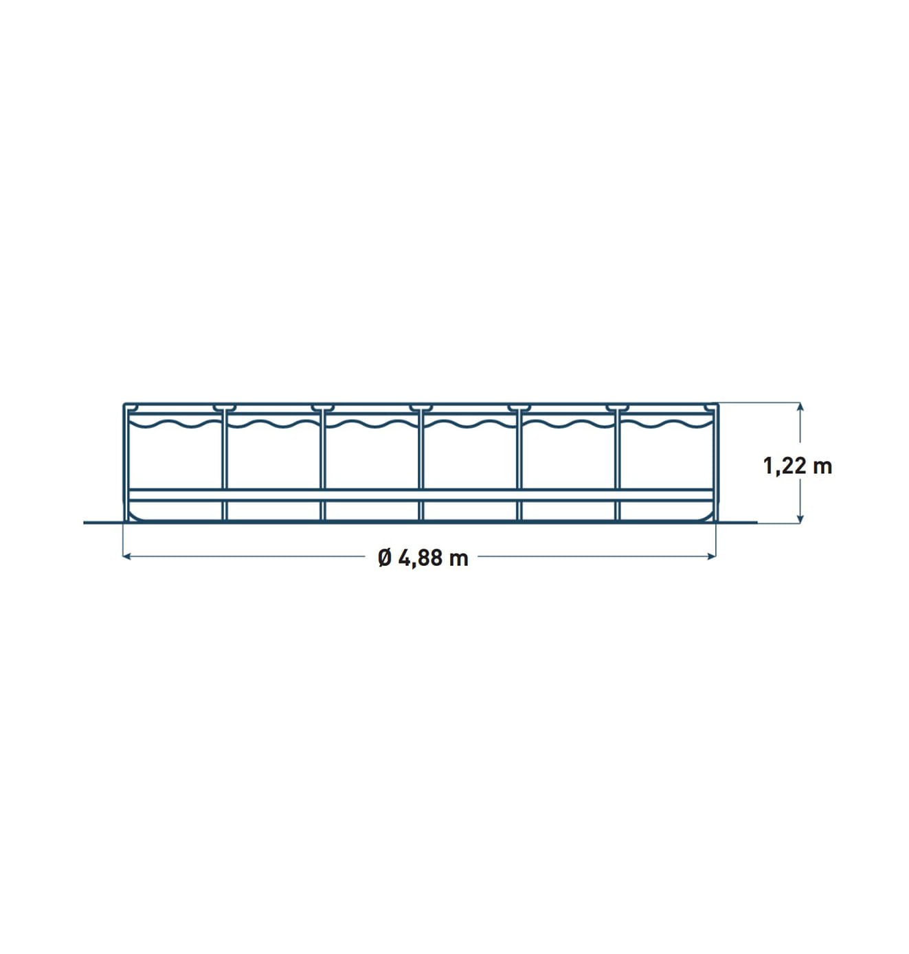 PISCINE BESTWAY POWER STEEL SWIM VISTA RONDE TRESSEE 4,88X1,22M