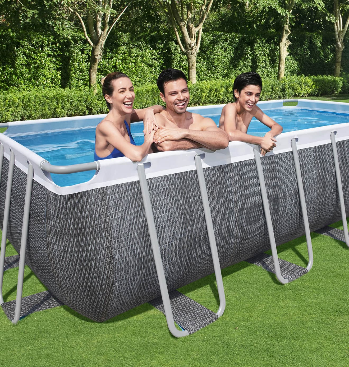 PISCINE TUBULAIRE RECTANGULAIRE BESTWAY POWER STEEL – 5,49 x 2,74 x 1,22M