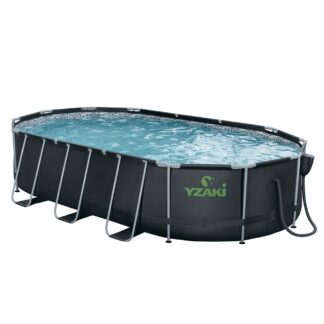 PISCINE TUBULAIRE OVALE YZAKI + SKIMMER SANS FILTRATION - 6,10 x 3,66 x 1,22M