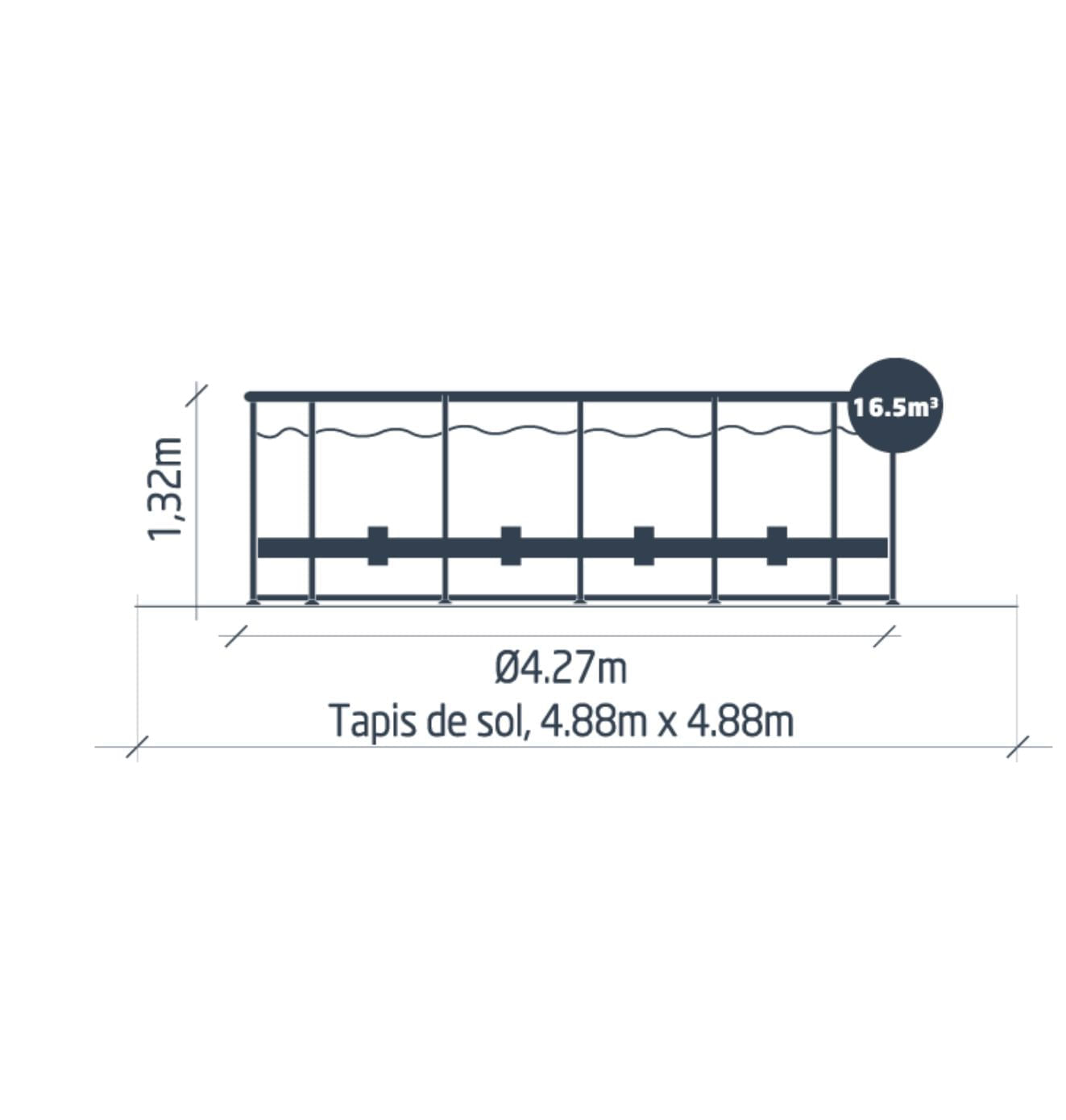 PISCINE TUBULAIRE RONDE YZAKI PRO SANS FILTRATION – Ø4,27 x 1,32M