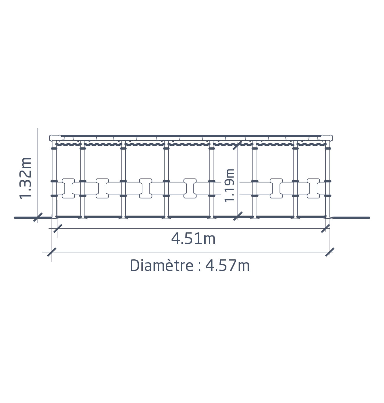 PISCINE TUBULAIRE RONDE YZAKI STYLE SANS FILTRATION – Ø4,57 x 1,32M