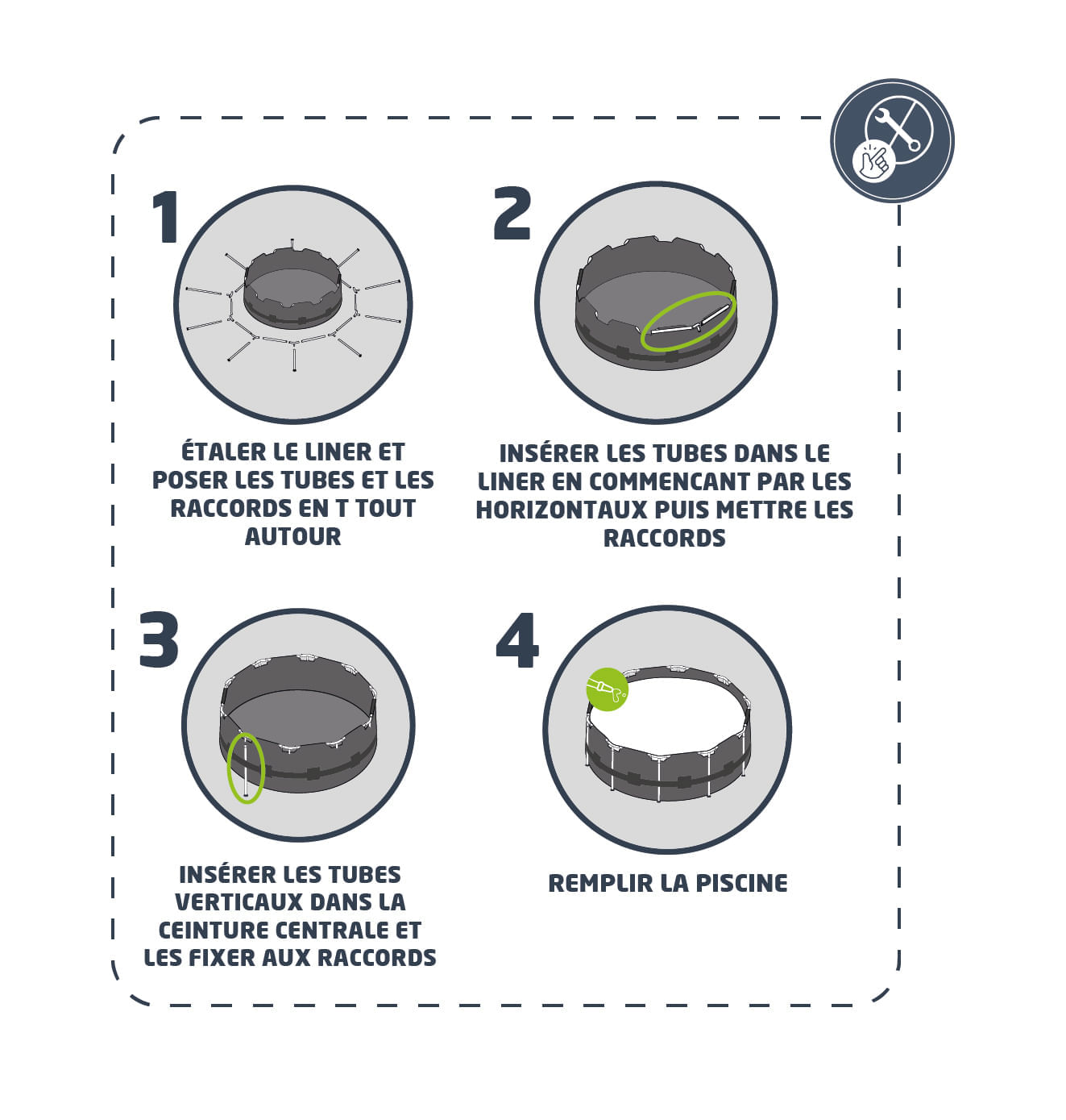 PISCINE TUBULAIRE RONDE YZAKI STYLE SANS FILTRATION – Ø4,57 x 1,32M