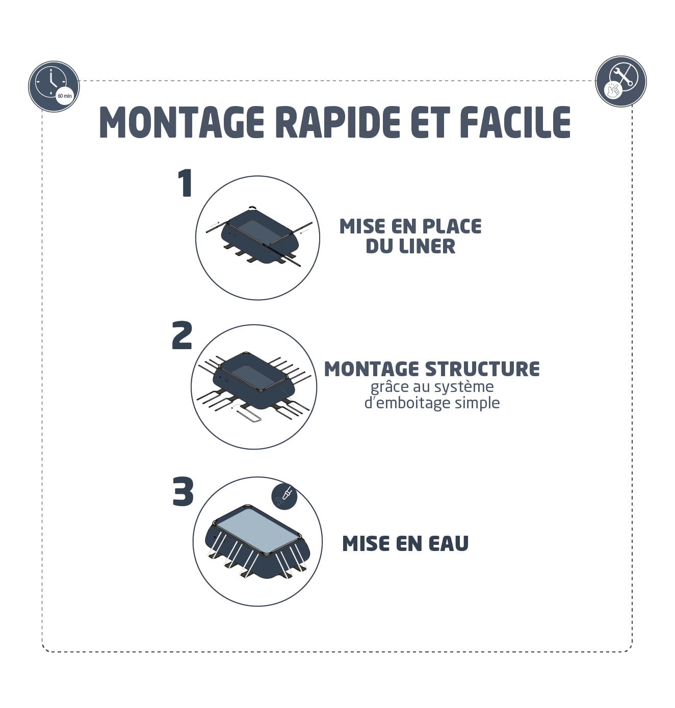 PISCINE TUBULAIRE RECTANGULAIRE YZAKI STYLE SANS FILTRATION – 9,56 x 4,88 x 1,32M