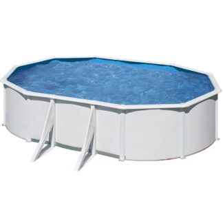 PISCINE HORS-SOL ACIER OVALE O'BYA BLANCHE SANS FILTRATION - 6,10 x 3,75 x 1,20M